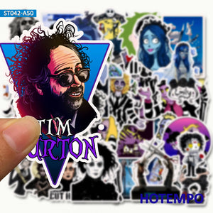 50PCS Tim Burton Classic Movie Graffiti Sticker for DIY Mobile Phone Laptop Luggage Suitcase SkateboardDecal Stickers