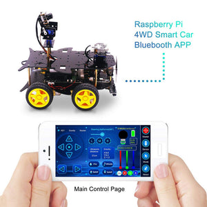 Ultimate Starter Kit for Raspberry Pi HD Camera Programmable Robot Car  with 4WD Electronics DIY Stem Toy （Without:Raspberry Pi）
