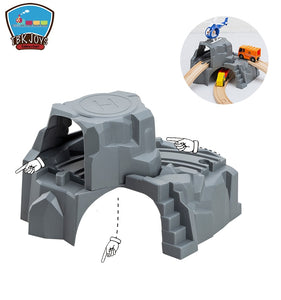 Large Plastic Double Tunnel for Wooden Railway Tracks Train Toy for Kids Toddler Boys Girls- Compatible with all Major Brands