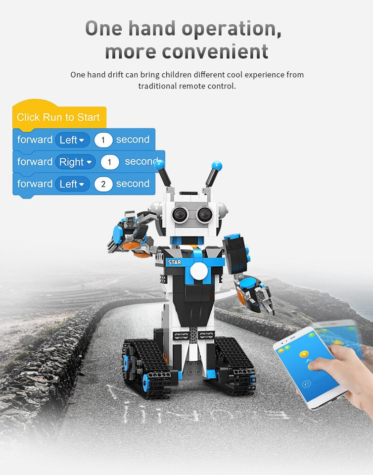 programmable toys robot building block stem toy Learning Kit education mobile remote control birthday gift for Children Kid