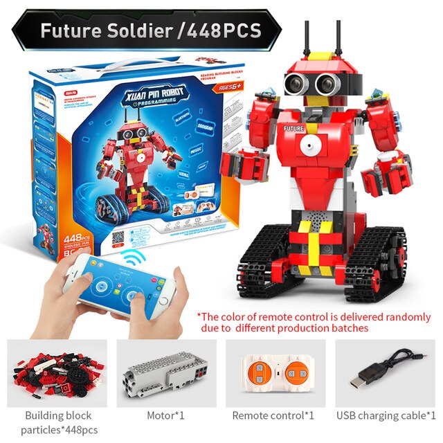 programmable toys robot building block stem toy Learning Kit education mobile remote control birthday gift for Children Kid