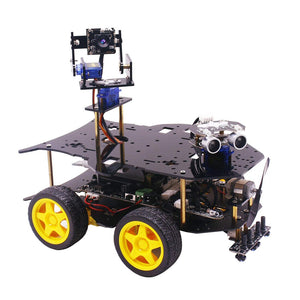 Ultimate Starter Kit for Raspberry Pi 3 B+ HD Camera Programmable Smart Robot Car with 4WD Electronics DIY Stem Toy for Teens
