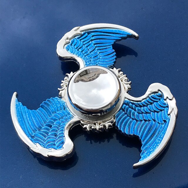 R118 Bearing Adult Spinner Gyro Sniper Tri Finger Spinner Metal Toys for Children Spinner Ring Smoke Bomb Pan Shape