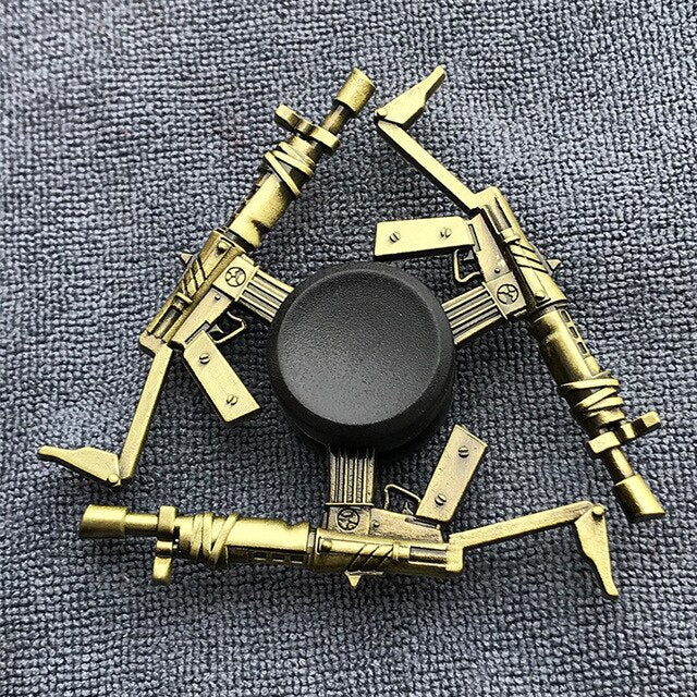 R118 Bearing Adult Spinner Gyro Sniper Tri Finger Spinner Metal Toys for Children Spinner Ring Smoke Bomb Pan Shape
