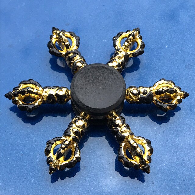 R118 Bearing Adult Spinner Gyro Sniper Tri Finger Spinner Metal Toys for Children Spinner Ring Smoke Bomb Pan Shape