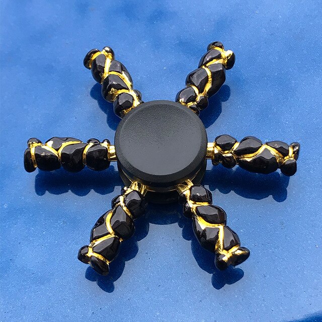 R118 Bearing Adult Spinner Gyro Sniper Tri Finger Spinner Metal Toys for Children Spinner Ring Smoke Bomb Pan Shape
