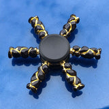 R118 Bearing Adult Spinner Gyro Sniper Tri Finger Spinner Metal Toys for Children Spinner Ring Smoke Bomb Pan Shape