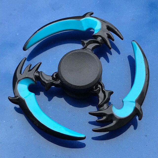 R118 Bearing Adult Spinner Gyro Sniper Tri Finger Spinner Metal Toys for Children Spinner Ring Smoke Bomb Pan Shape
