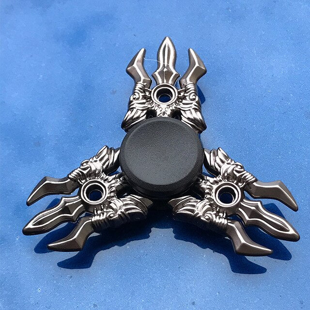 R118 Bearing Adult Spinner Gyro Sniper Tri Finger Spinner Metal Toys for Children Spinner Ring Smoke Bomb Pan Shape