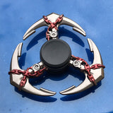 R118 Bearing Adult Spinner Gyro Sniper Tri Finger Spinner Metal Toys for Children Spinner Ring Smoke Bomb Pan Shape