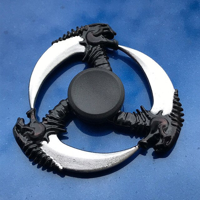 R118 Bearing Adult Spinner Gyro Sniper Tri Finger Spinner Metal Toys for Children Spinner Ring Smoke Bomb Pan Shape