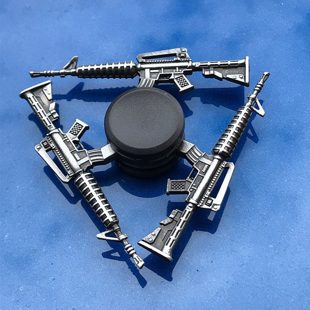 R118 Bearing Adult Spinner Gyro Sniper Tri Finger Spinner Metal Toys for Children Spinner Ring Smoke Bomb Pan Shape