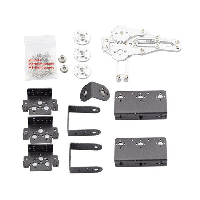Arduino 4 Asix Robot Arm Manipulator with 4pcs 180 Degree MG996r Servo Metal Claw Gripper DIY Programming STEM Toy Parts