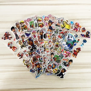 NEW 6/12 sheets PAW Patrol dog Toy car Stickers 3D Children's Cartoon Bubble Paste Thicken The Reward Stickers Kids Toys Gifts