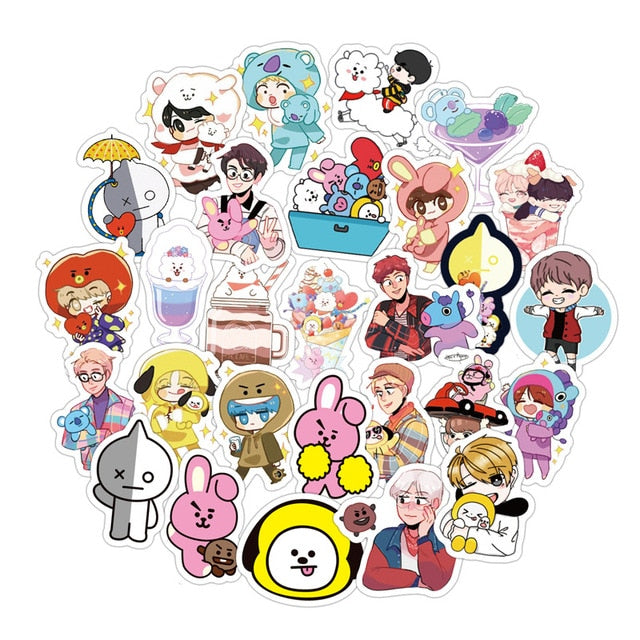 60Pcs/Set Cute Expression Stickers Cartoon Q Version Korean combination Sticker For Luggage Laptop Notebook Refrigerator For Kid