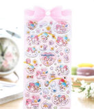 1 Sheet Lovely Golden Foil Melody Twin Star Stickers DIY Stick Label PVC Phone Hand Account Decor Sticker Toys for Kids Gift
