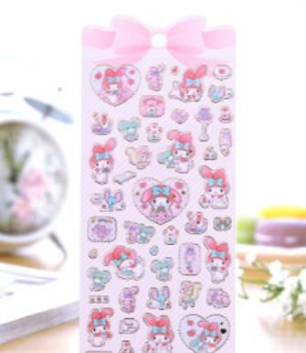 1 Sheet Lovely Golden Foil Melody Twin Star Stickers DIY Stick Label PVC Phone Hand Account Decor Sticker Toys for Kids Gift