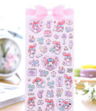 1 Sheet Lovely Golden Foil Melody Twin Star Stickers DIY Stick Label PVC Phone Hand Account Decor Sticker Toys for Kids Gift