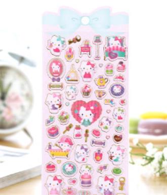 1 Sheet Lovely Golden Foil Melody Twin Star Stickers DIY Stick Label PVC Phone Hand Account Decor Sticker Toys for Kids Gift