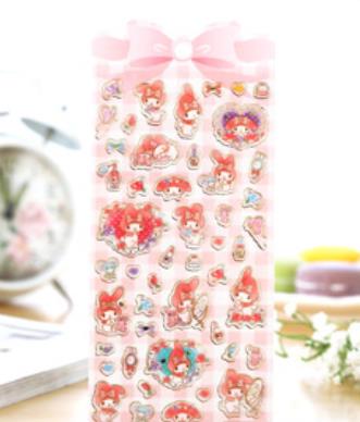 1 Sheet Lovely Golden Foil Melody Twin Star Stickers DIY Stick Label PVC Phone Hand Account Decor Sticker Toys for Kids Gift