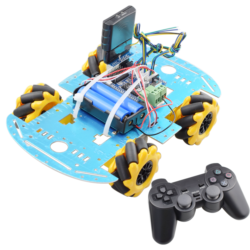 Cheapest PS2 Wireless RC Smart Mecanum Wheel Omni Robot Car Chassis Kit with 4pcs TT Motor for Arduino Raspberry Pi DIY Toy Part