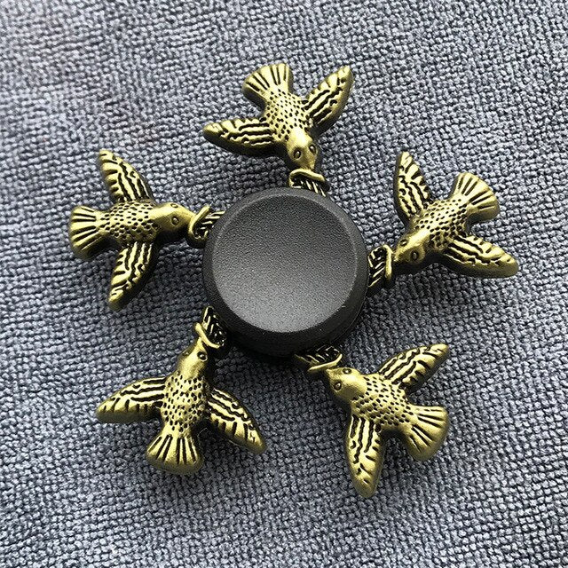 Bronze Superman Finger Spinner Toys for Children Thor Hammer Alloy Metal Hand Tri Spinner Ring for Adults Toys