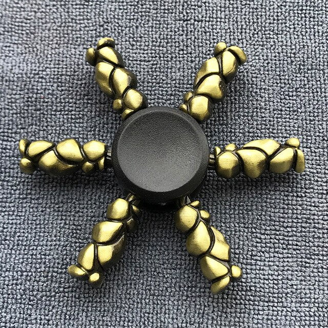 Bronze Superman Finger Spinner Toys for Children Thor Hammer Alloy Metal Hand Tri Spinner Ring for Adults Toys