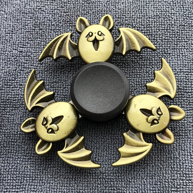 Bronze Superman Finger Spinner Toys for Children Thor Hammer Alloy Metal Hand Tri Spinner Ring for Adults Toys