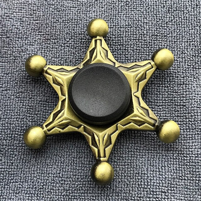 Bronze Superman Finger Spinner Toys for Children Thor Hammer Alloy Metal Hand Tri Spinner Ring for Adults Toys