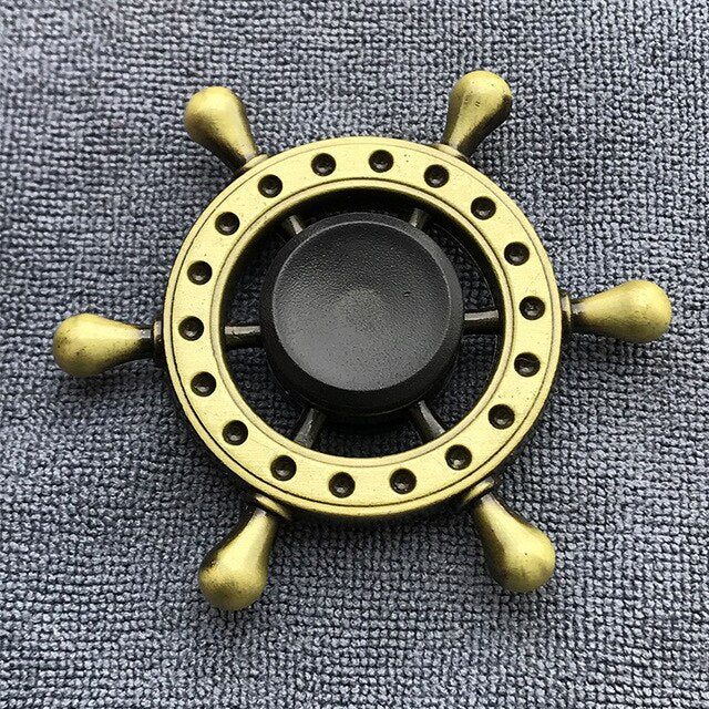 Bronze Superman Finger Spinner Toys for Children Thor Hammer Alloy Metal Hand Tri Spinner Ring for Adults Toys