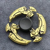 Bronze Superman Finger Spinner Toys for Children Thor Hammer Alloy Metal Hand Tri Spinner Ring for Adults Toys