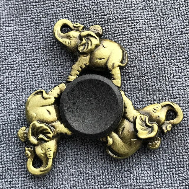 Bronze Superman Finger Spinner Toys for Children Thor Hammer Alloy Metal Hand Tri Spinner Ring for Adults Toys