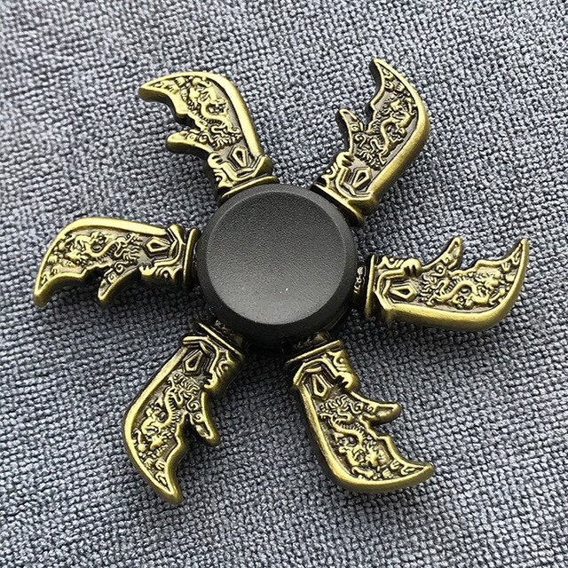 Bronze Superman Finger Spinner Toys for Children Thor Hammer Alloy Metal Hand Tri Spinner Ring for Adults Toys