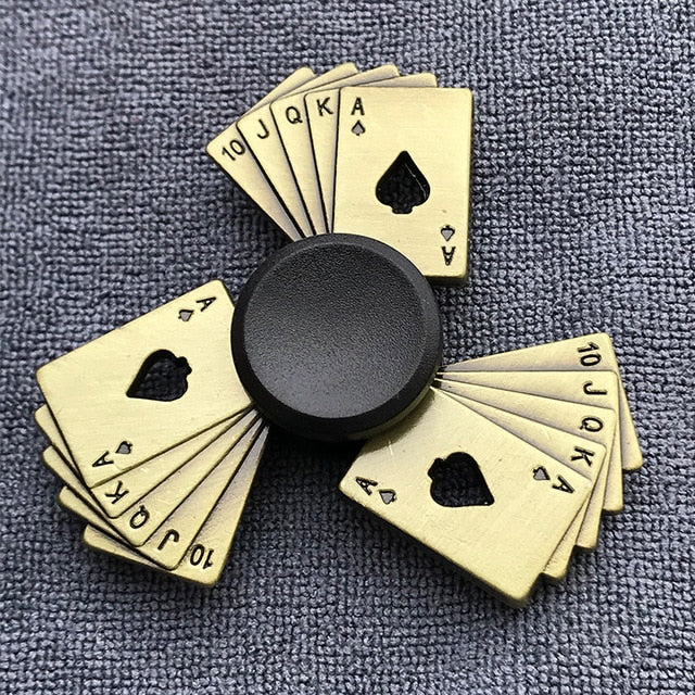 Bronze Superman Finger Spinner Toys for Children Thor Hammer Alloy Metal Hand Tri Spinner Ring for Adults Toys