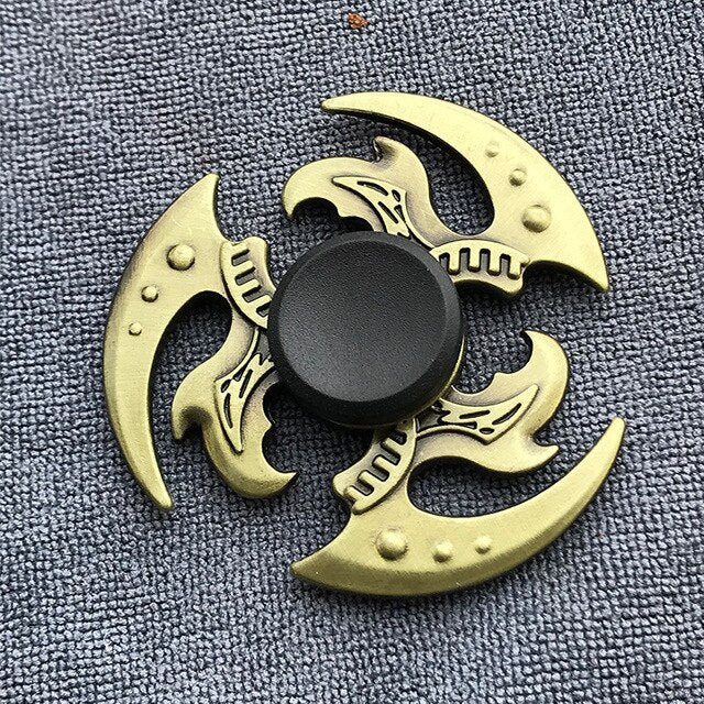 Bronze Superman Finger Spinner Toys for Children Thor Hammer Alloy Metal Hand Tri Spinner Ring for Adults Toys