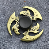 Bronze Superman Finger Spinner Toys for Children Thor Hammer Alloy Metal Hand Tri Spinner Ring for Adults Toys