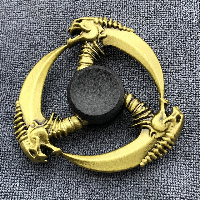 Bronze Superman Finger Spinner Toys for Children Thor Hammer Alloy Metal Hand Tri Spinner Ring for Adults Toys