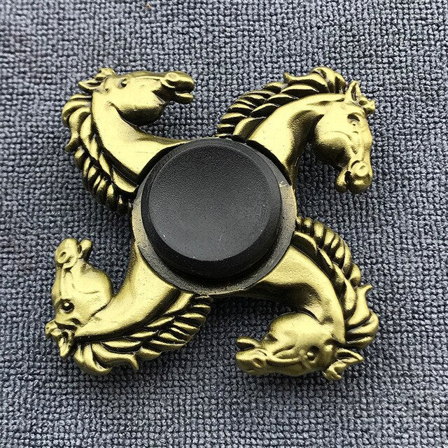 Bronze Superman Finger Spinner Toys for Children Thor Hammer Alloy Metal Hand Tri Spinner Ring for Adults Toys