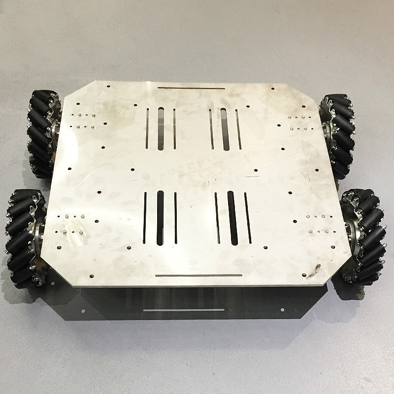 70KG Big Load Mecanum Wheel Robot Car Chassis with 4pcs 24V Encoder Motor PS2 Arduino Controller for ROS Shooting Platform