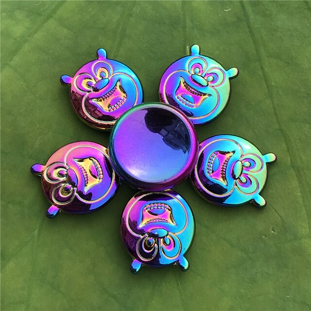3 Leaf Rainbow Metal Finger Spinner Bearing Spinner Toy Adult Cross Spinning Top Decompression Toys For Children Fidget Spinners