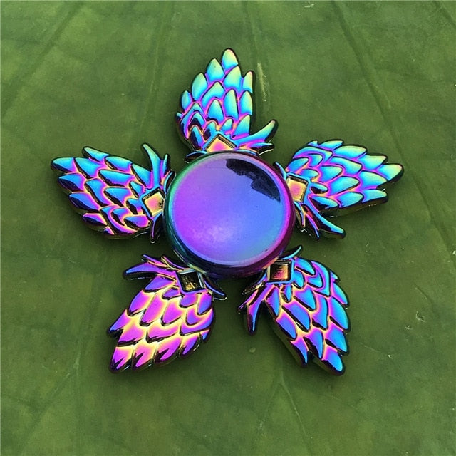 3 Leaf Rainbow Metal Finger Spinner Bearing Spinner Toy Adult Cross Spinning Top Decompression Toys For Children Fidget Spinners