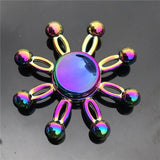 3 Leaf Rainbow Metal Finger Spinner Bearing Spinner Toy Adult Cross Spinning Top Decompression Toys For Children Fidget Spinners