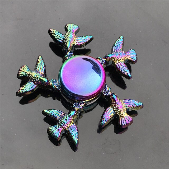 3 Leaf Rainbow Metal Finger Spinner Bearing Spinner Toy Adult Cross Spinning Top Decompression Toys For Children Fidget Spinners