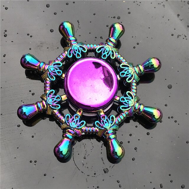 3 Leaf Rainbow Metal Finger Spinner Bearing Spinner Toy Adult Cross Spinning Top Decompression Toys For Children Fidget Spinners