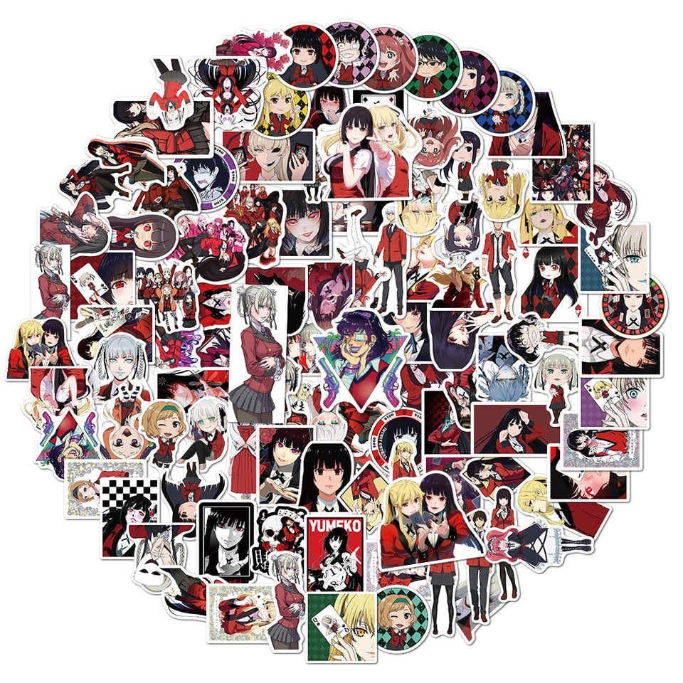 100pcs pack Japanese anime Kakegurui Stickers for DIY Scrapbooking Phone Luggage Suitcase Bike Guitar Sticker Toys For Children