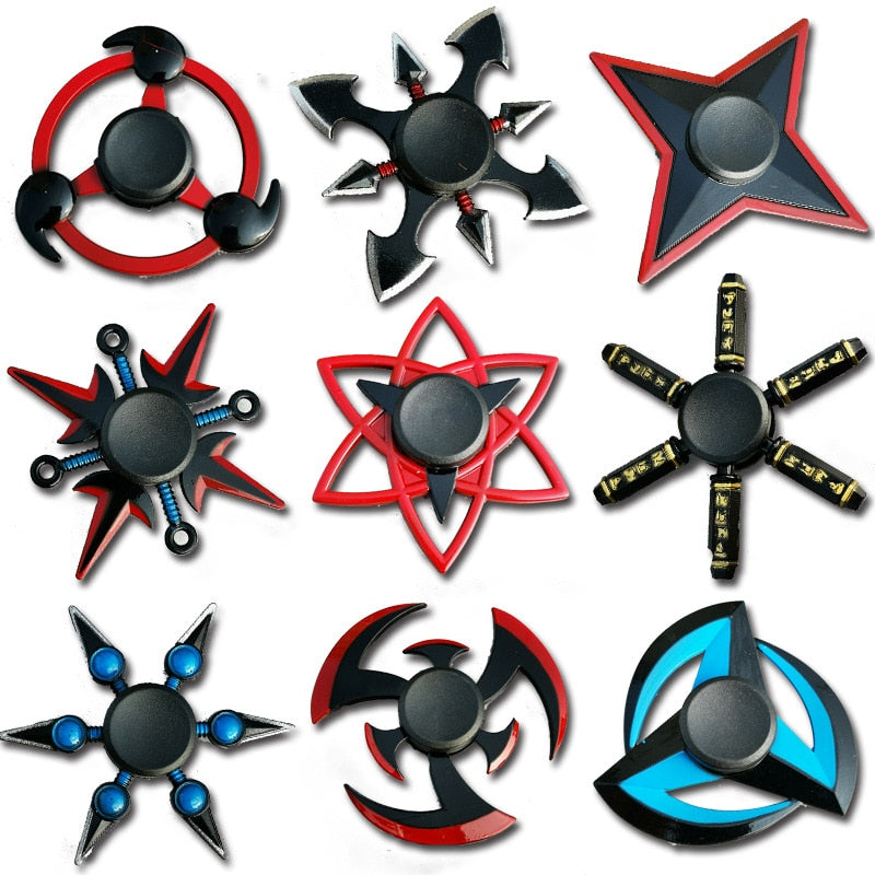 Naruto Finger Spinner EDC Stuffer for Kid/Adult Toys Tri Cross Spinner Metal Spinner Gyro Autism Gift  Funny Hands for Fingers