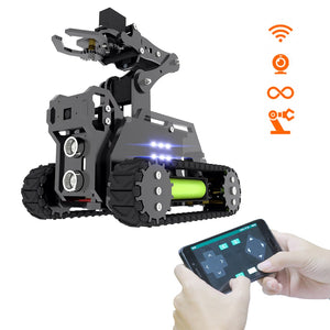 Adeept RaspTank WiFi Wireless Smart Robot Car Kit Tank 4-DOF Robotic Arm Robot with OpenCV Target Tracking Video Transmission