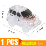 5.4cm Magic Electronics LED Car Toys With Flashing Lights Educational Toys For Children Birthday Party Gift Play With Tracks