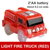 5.4cm Magic Electronics LED Car Toys With Flashing Lights Educational Toys For Children Birthday Party Gift Play With Tracks