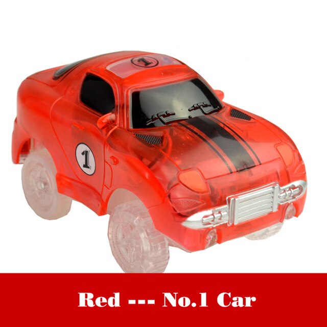 5.4cm Magic Electronics LED Car Toys With Flashing Lights Educational Toys For Children Birthday Party Gift Play With Tracks